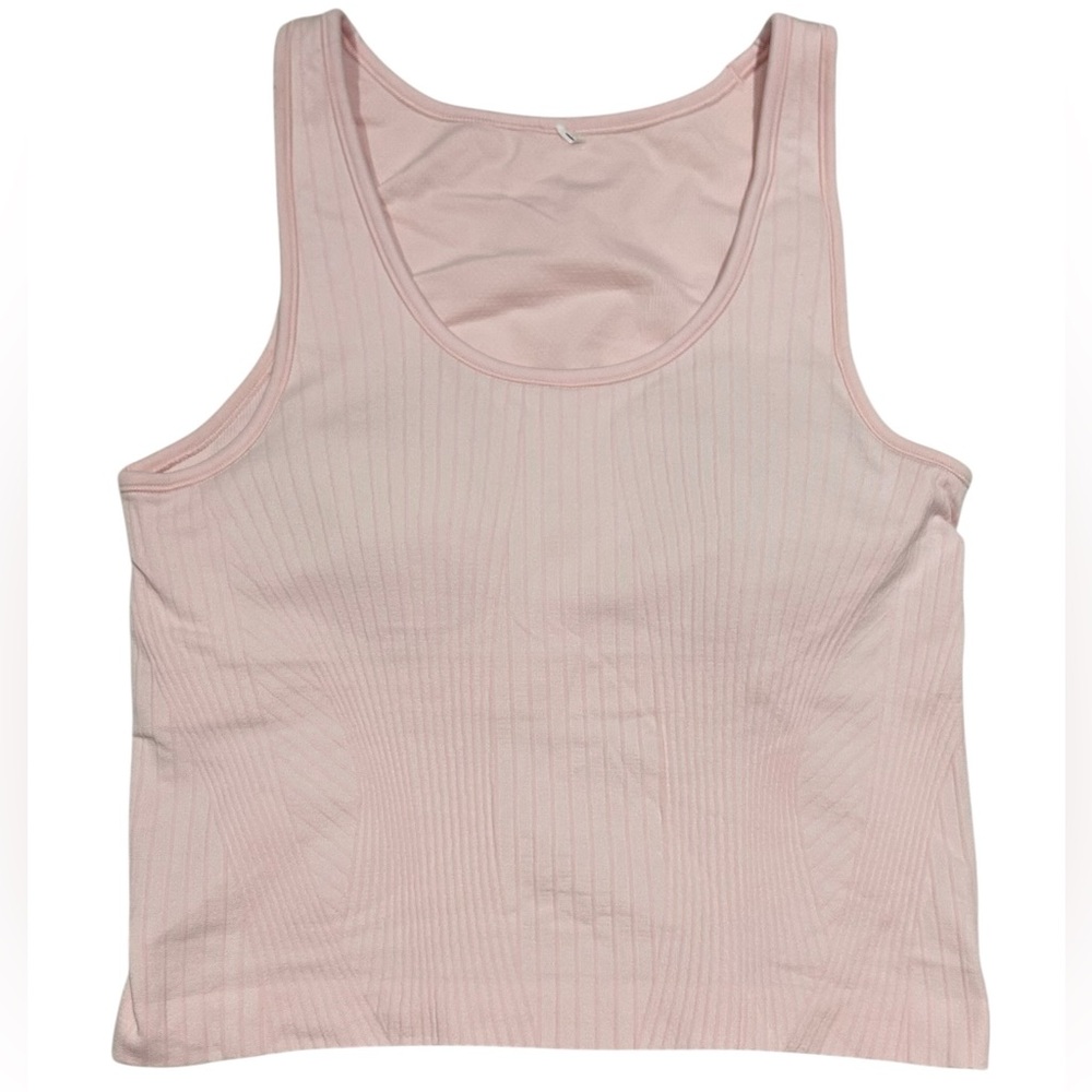 Lululemon Sz 8 Ebb to Street Cropped Tank Top Pink Athletic Athleisure Gym Yoga